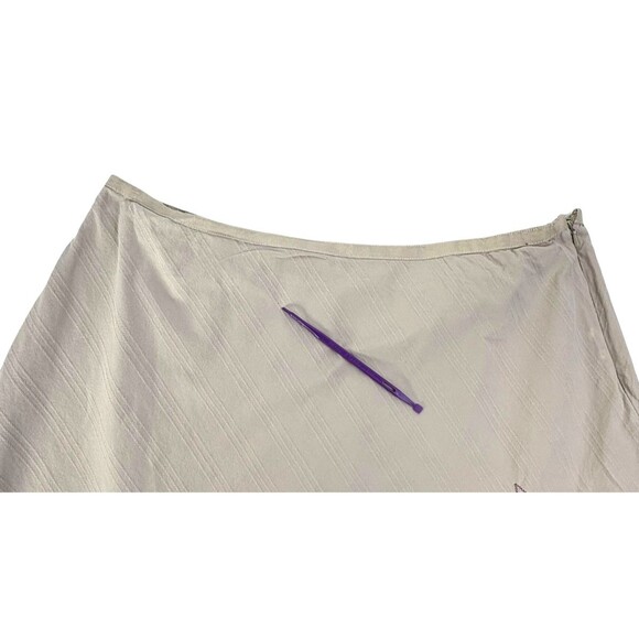 VTG Field Gear Skirt Embroidered Sequin Flowers Textured Cotton Khaki 16 READ - Picture 11 of 12